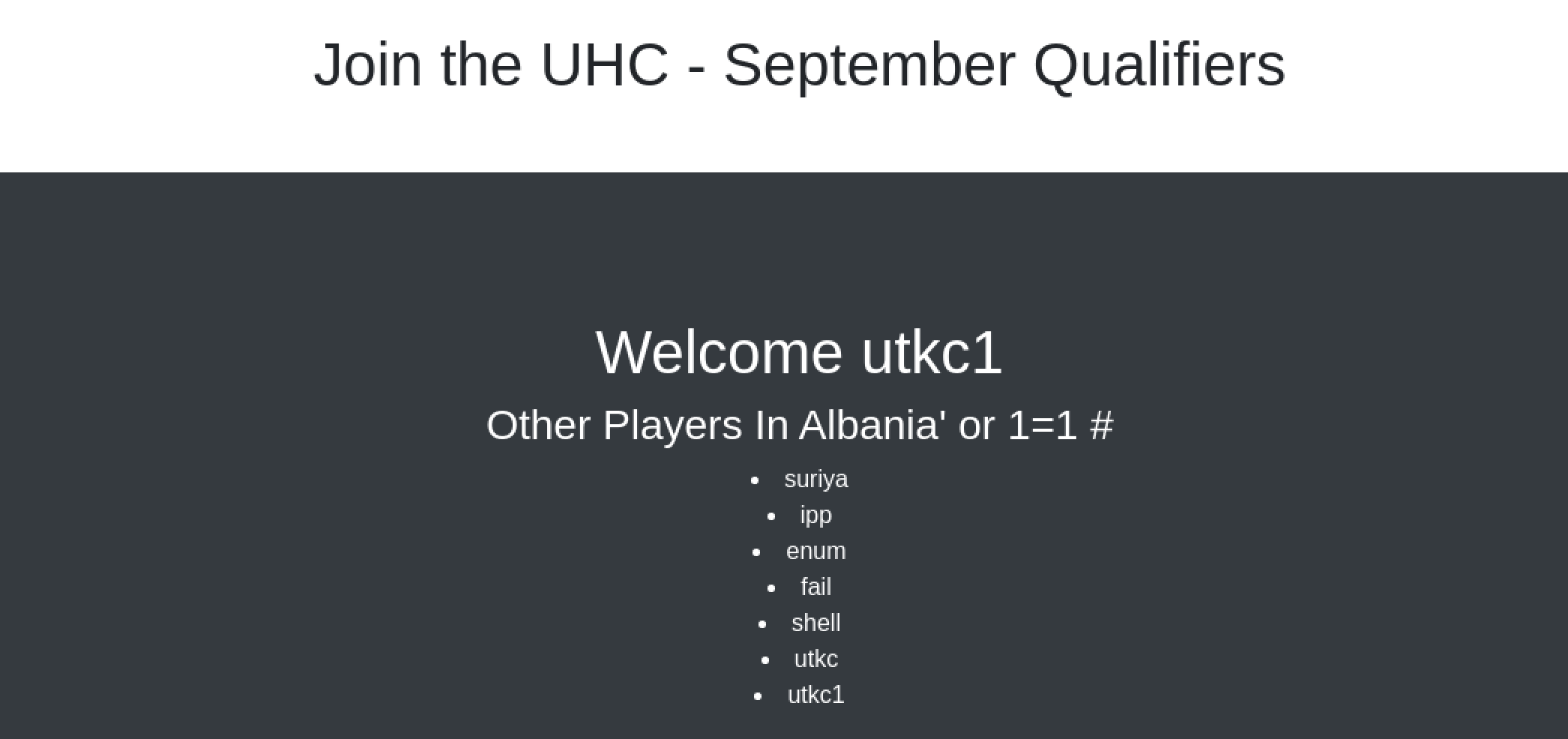 Second try with different username and country